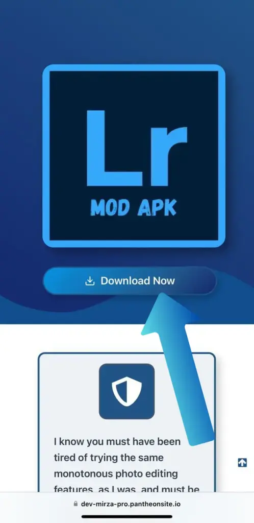 Lightroom mod apk Installation step 1