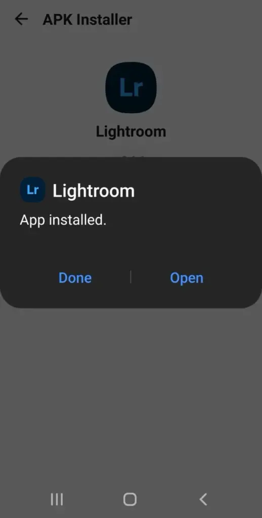 Lightroom mod apk Installation step 5