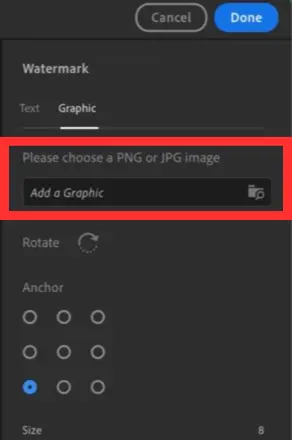 Add Watermark as a graphic