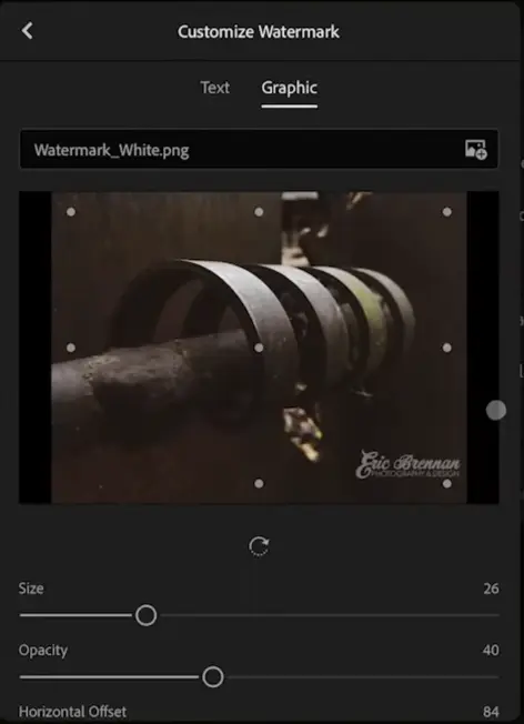 Add custom watermark in Lightroom Mobile1