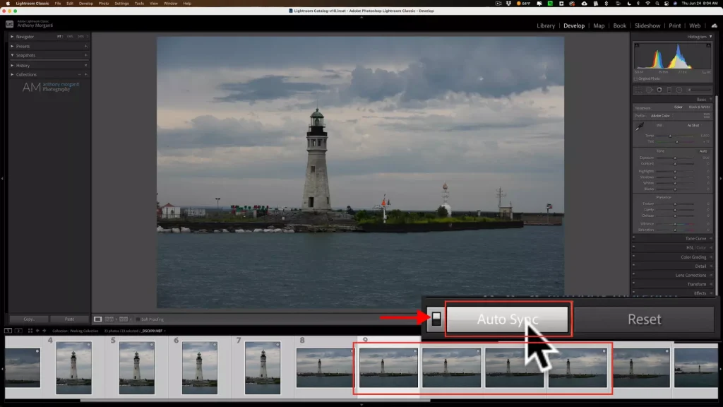 Auto Sync batch editing in Lightroom